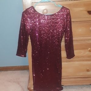 Sequined red  dress